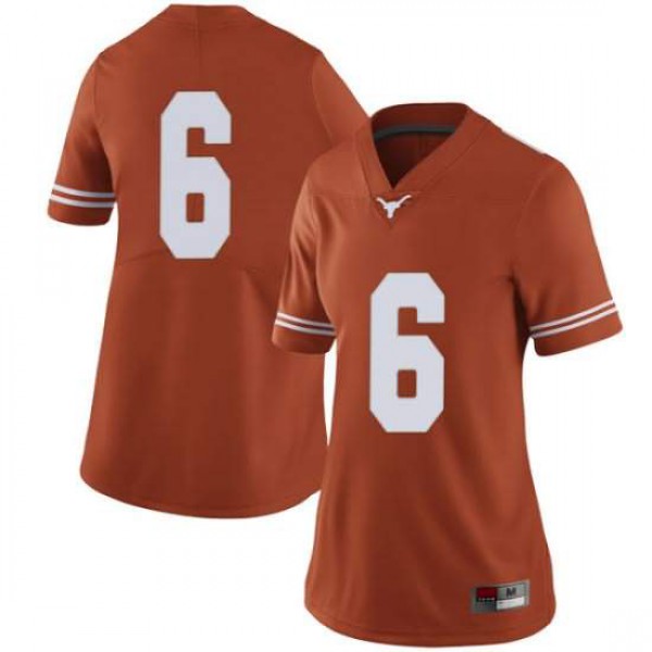 Womens Texas Longhorns #6 Devin Duvernay Limited Stitched Jersey Orange